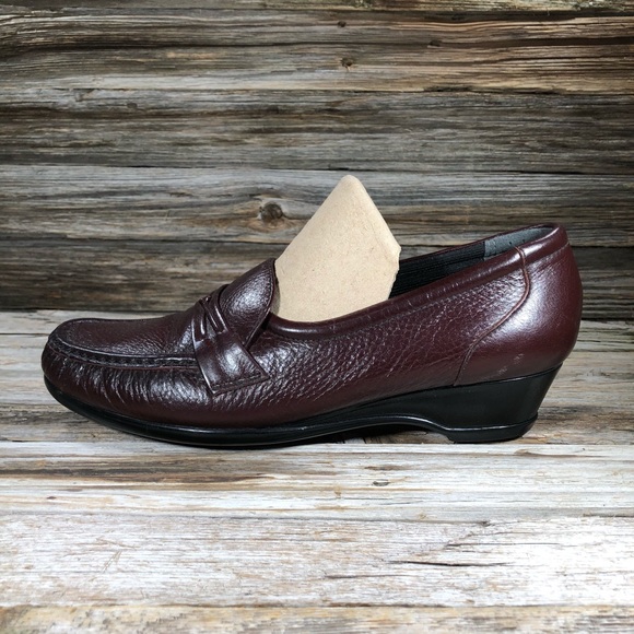 SAS Easier Brown Leather Loafer Slip On Women 8.5 NARROW Comfort Orthopedic - Picture 3 of 8